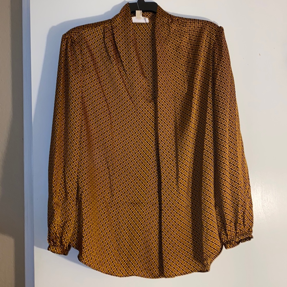 MICHAEL Michael Kors Black and Marigold Top